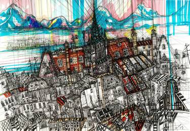 Print of Expressionism Cities Paintings by Maria Susarenko