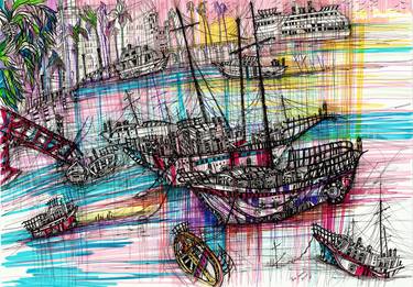 Print of Impressionism Ship Paintings by Maria Susarenko