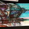 Vienna is one of the most beautiful cities on Earth.
I trued new combination of colors and this kind of mixed blue and gold I find very attractive.
I created this artwork using markers, brushes and acrylic markers.
This mixed-media artwork is made on a cardboard.
Vienna artwork will look beautiful in a black frame.