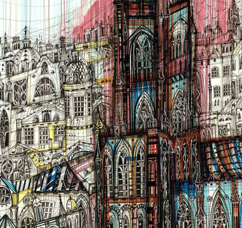 Original Cities Drawing by Maria Susarenko