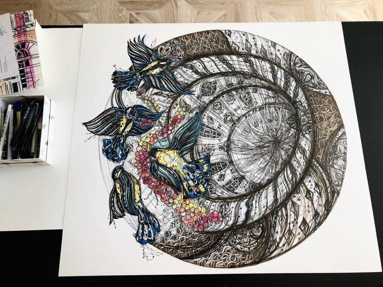 Original Expressionism Fantasy Drawing by Maria Susarenko