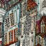 My new mixed-media painting of amazing Prague and it's beautiful cityscape. I love it's red and terracotta rooftops and narrow streets.
I created this artwork using different graphic tools, markers and acrylic paint on a cardboard.
This artwork will look beautiful in a black frame.
