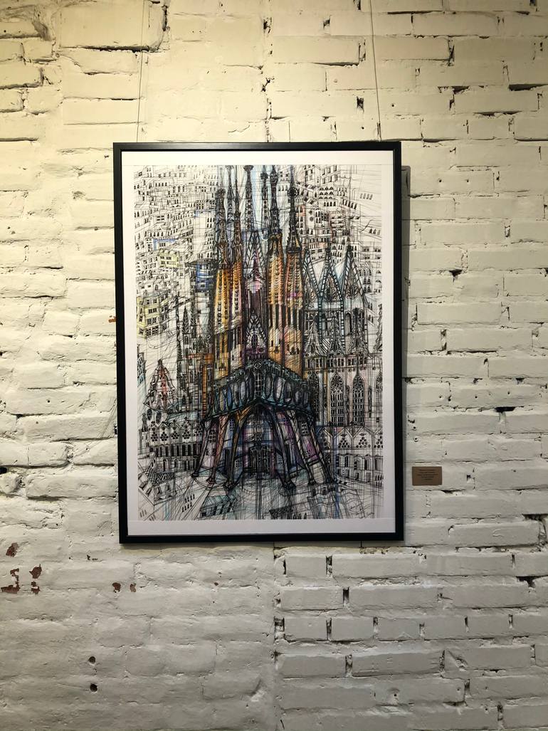 Original Expressionism Cities Drawing by Maria Susarenko