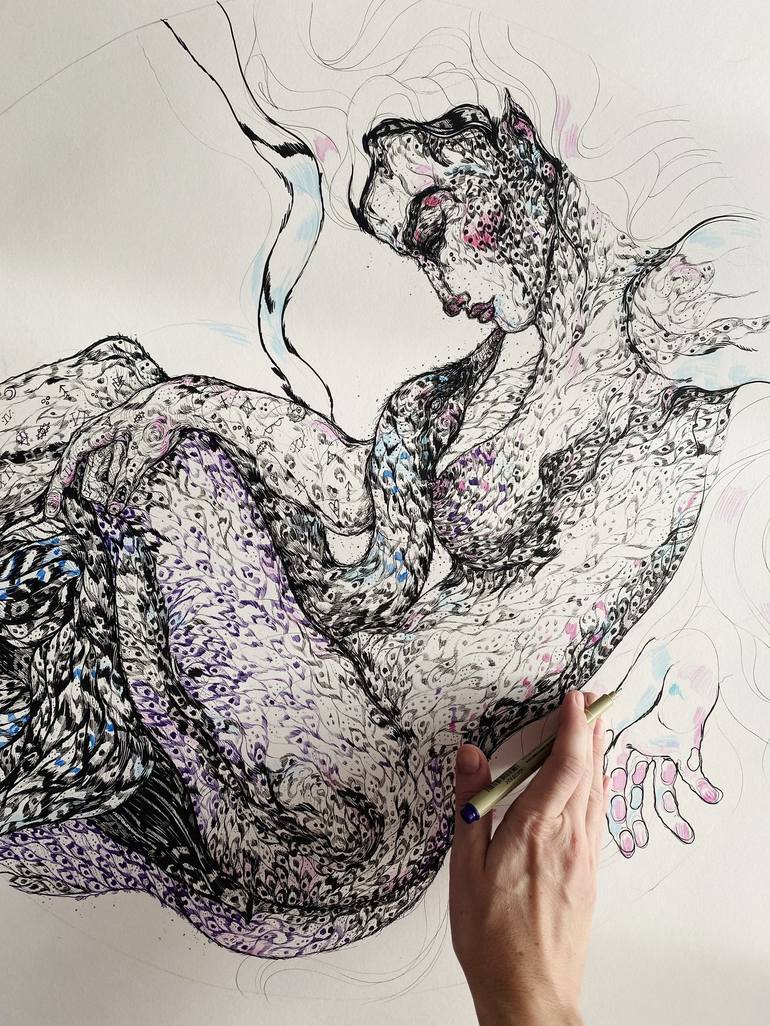 Original Nude Drawing by Maria Susarenko