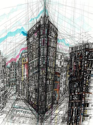 Print of Expressionism Architecture Printmaking by Maria Susarenko