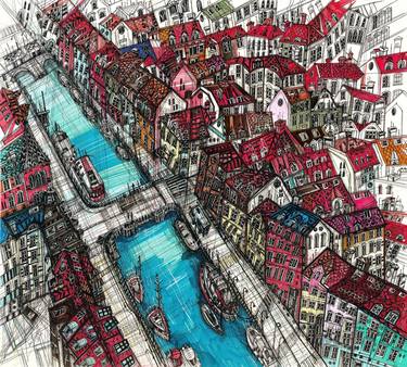 Print of Expressionism Cities Drawings by Maria Susarenko