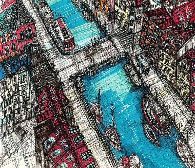 Original Cities Drawing by Maria Susarenko