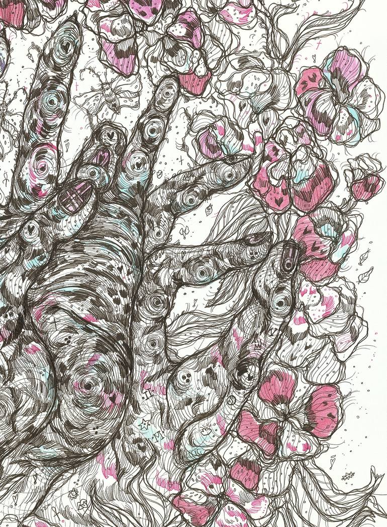 Original Floral Drawing by Maria Susarenko