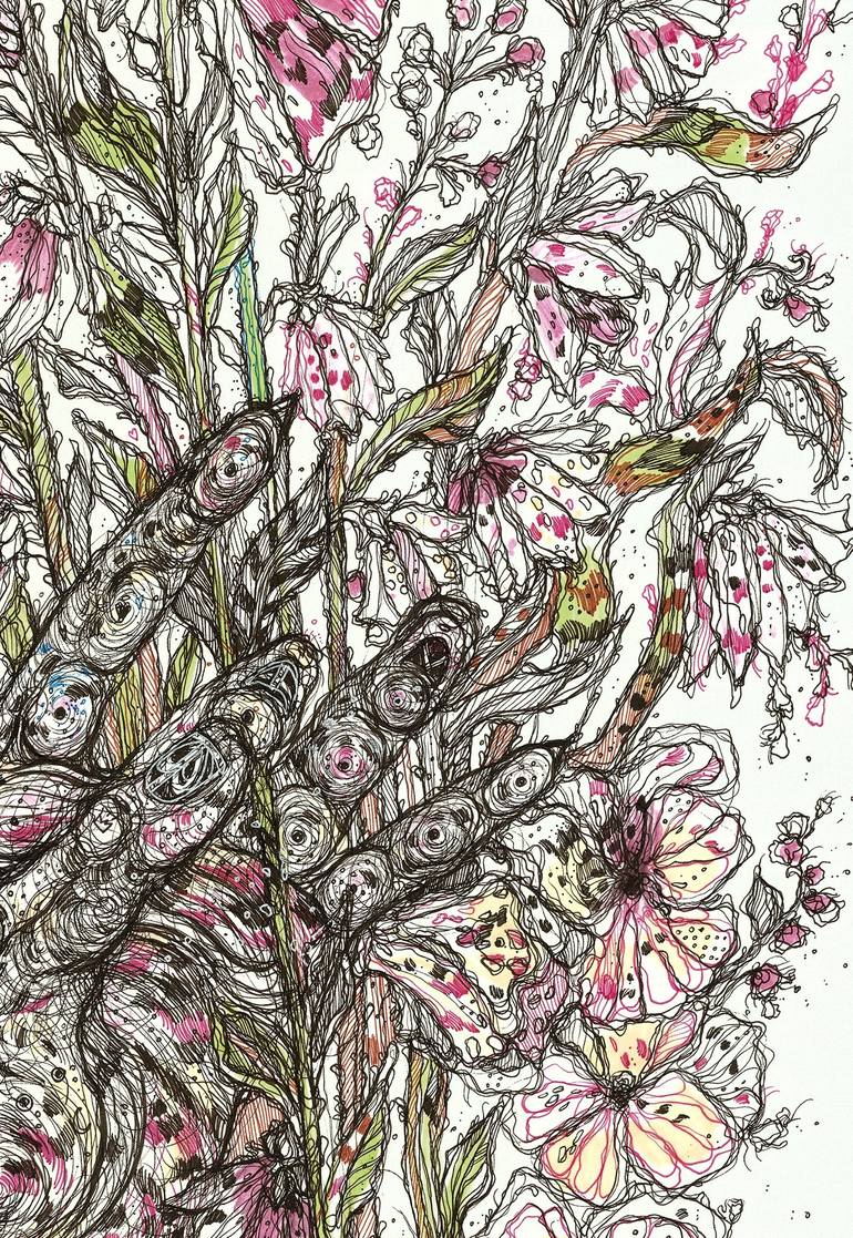 Original Floral Drawing by Maria Susarenko
