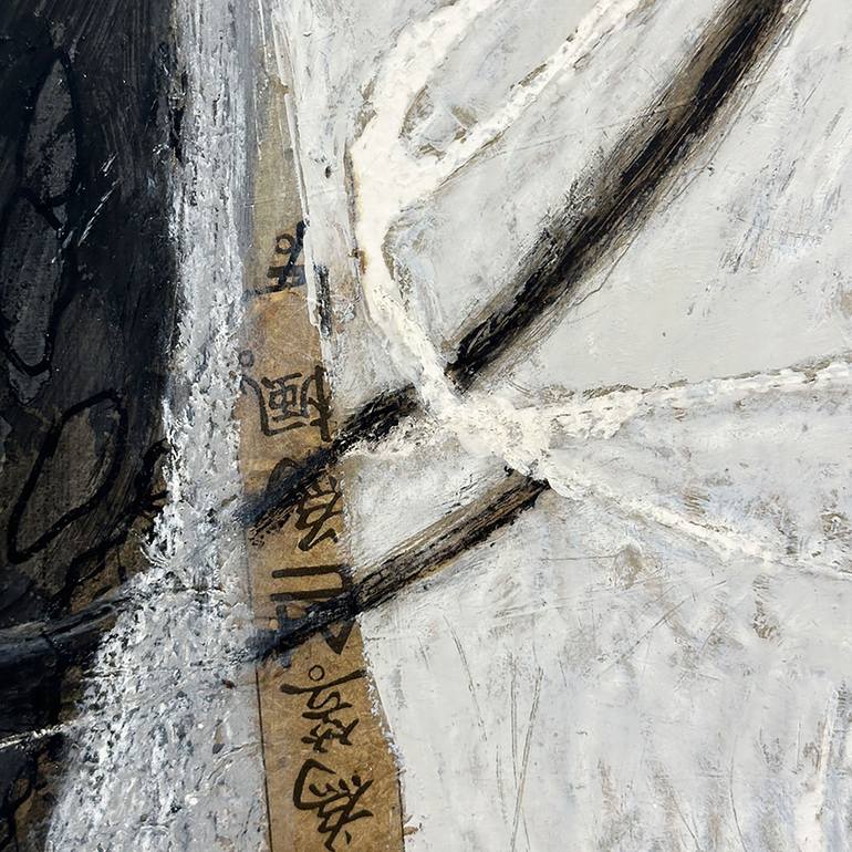 Original Black & White Abstract Mixed Media by Shirley Williams