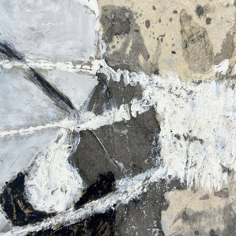 Original Black & White Abstract Mixed Media by Shirley Williams