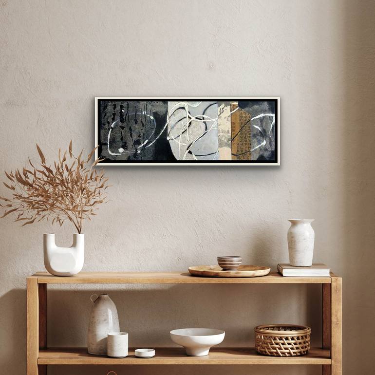 Original Black & White Abstract Mixed Media by Shirley Williams