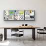 Compartments Triptych in office setting