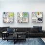 Compartments Triptych in living room setting