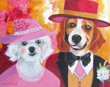 Original Fine Art Dogs Paintings by Lisa Boyd