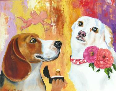 Print of Fine Art Dogs Paintings by Lisa Boyd