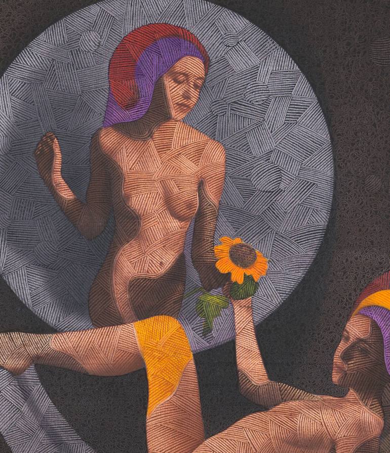 Original Surrealism Nude Painting by Haydar Ekinek