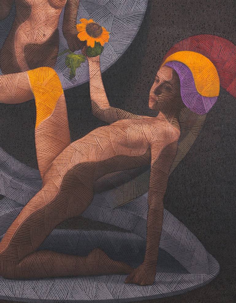 Original Surrealism Nude Painting by Haydar Ekinek
