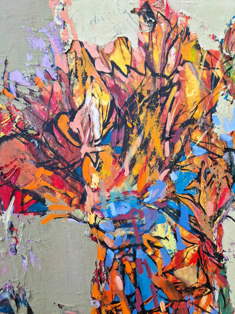 Original Abstract Floral Painting by Yelena Ralina
