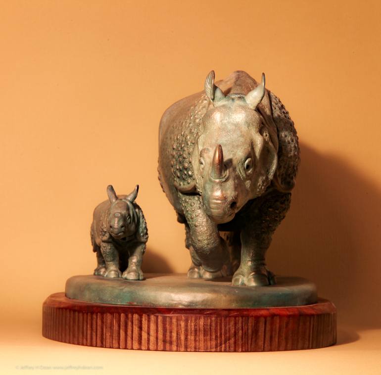 Original Figurative Animal Sculpture by Jeff and Ranja Dean