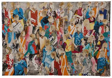 Original Abstract Expressionism People Collage by Haibat Balaa Bawab