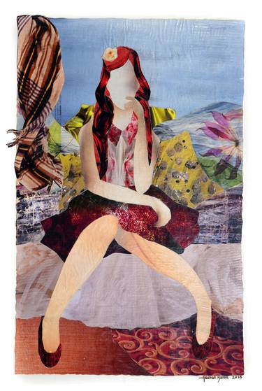 Original Abstract Expressionism Women Collage by Haibat Balaa Bawab