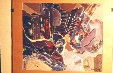 Original Abstract Expressionism Cities Collage by Haibat Balaa Bawab