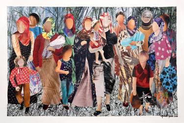 Original Abstract Expressionism Family Collage by Haibat Balaa Bawab