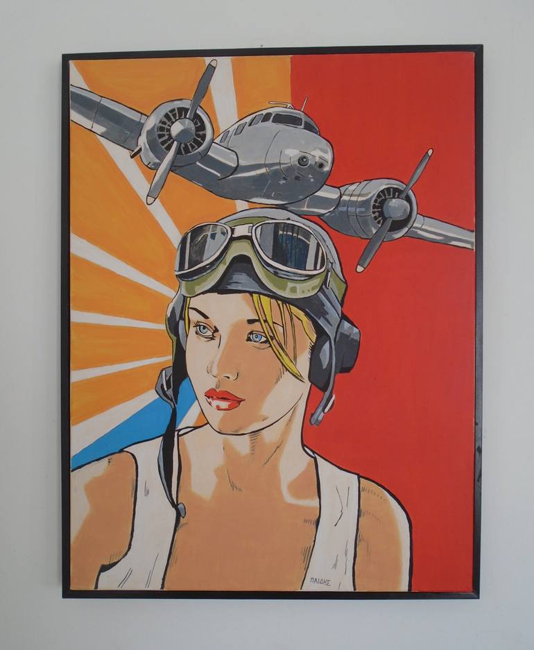 Original Pop Art Women Painting by Grigorios Paidis