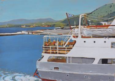 Original Photorealism Boat Paintings by grigorios paidis