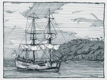 Print of Boat Drawings by grigorios paidis