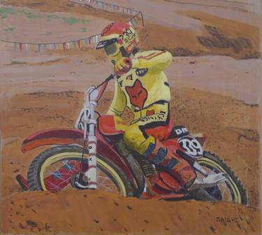 Original Fine Art Motorcycle Paintings by grigorios paidis