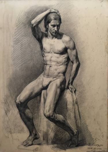 Original Nude Drawing by Andrey Bogdan