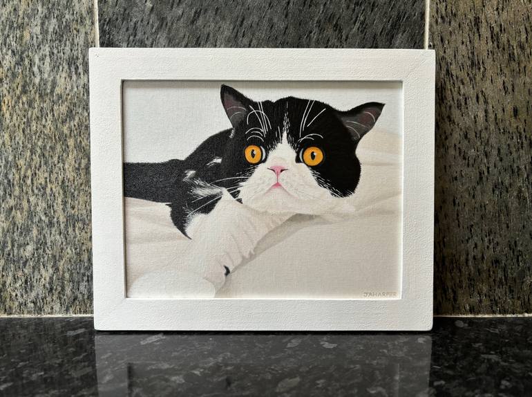 Original Photorealism Cats Painting by Jill Ann Harper