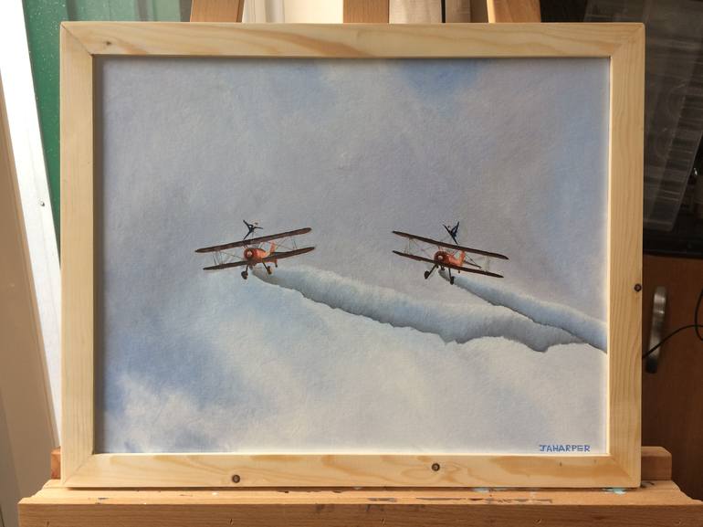 Original Realism Aeroplane Painting by Jill Ann Harper