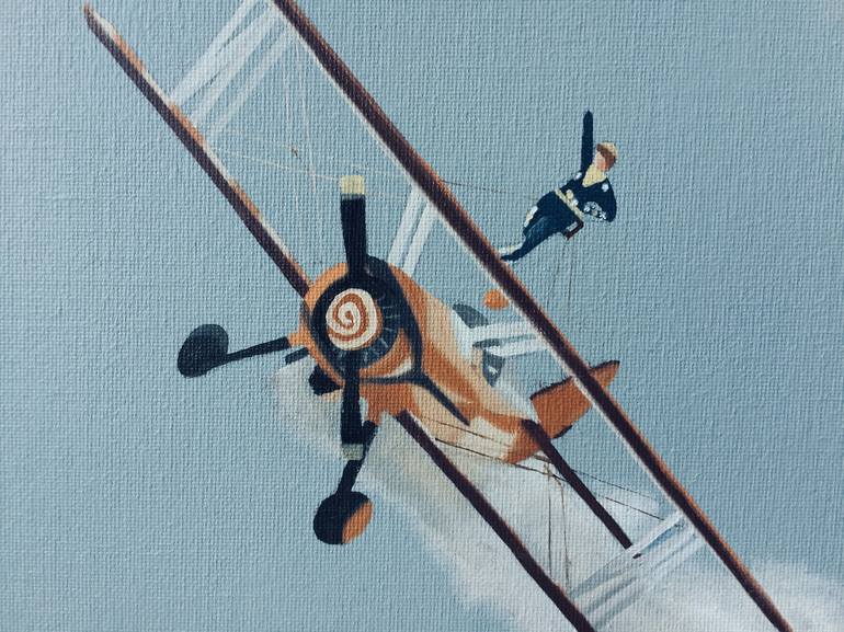 Original Realism Airplane Painting by Jill Ann Harper