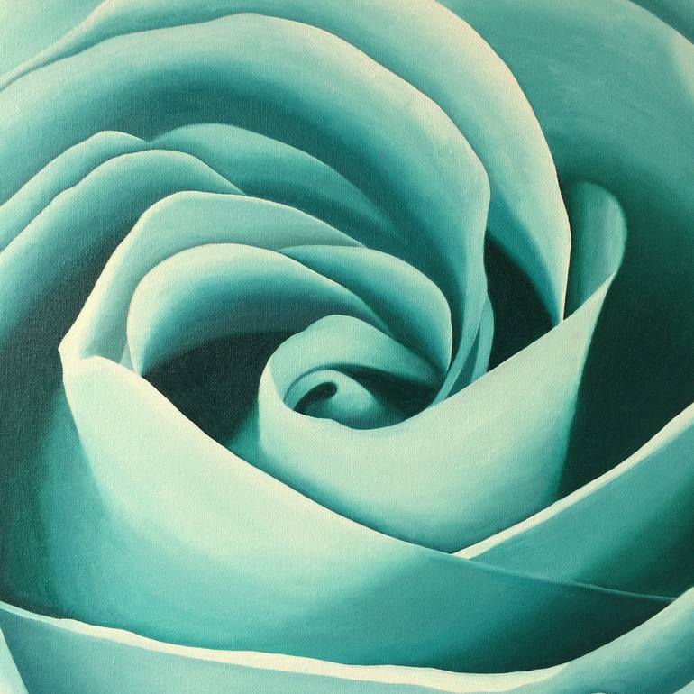 Aqua Rose Painting by Jill Ann Harper | Saatchi Art