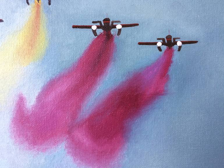 Original Airplane Painting by Jill Ann Harper