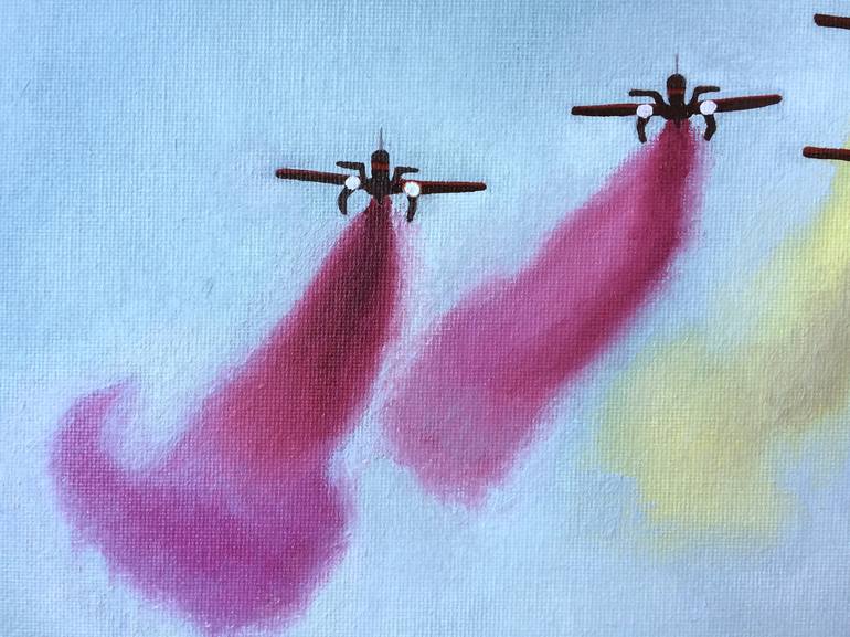 Original Airplane Painting by Jill Ann Harper