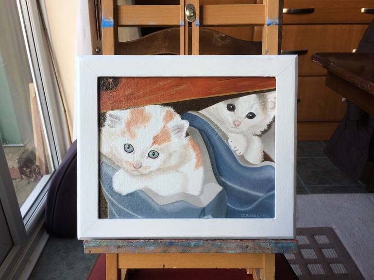 Original Cats Painting by Jill Ann Harper