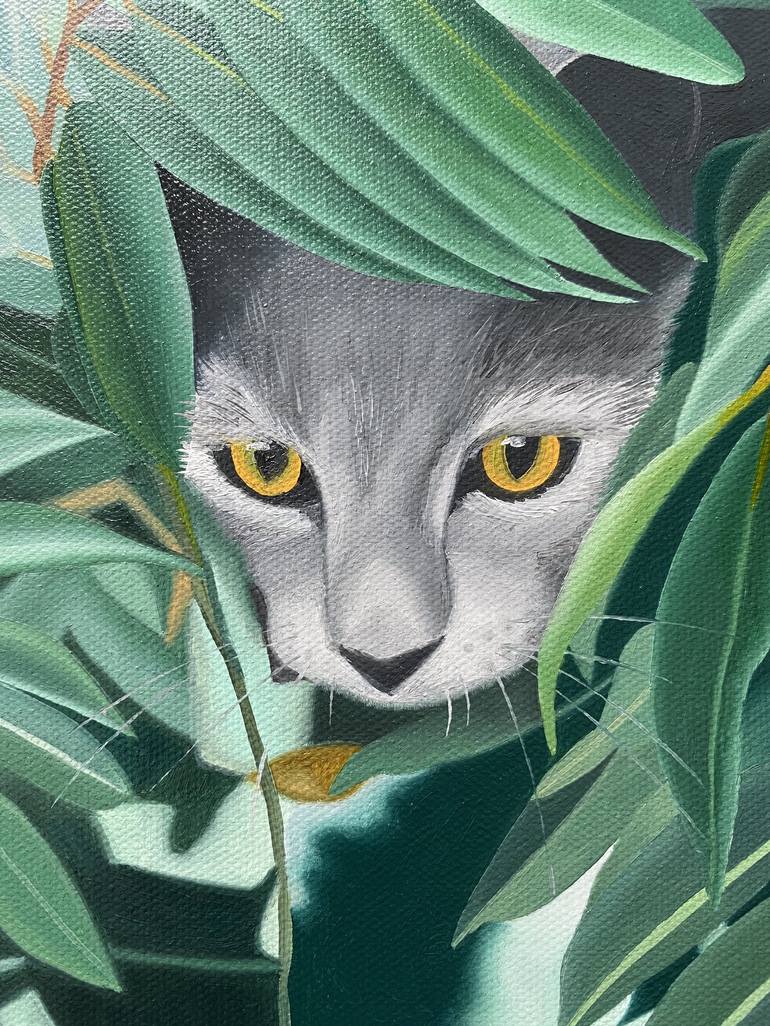 Original Photorealism Cats Painting by Jill Ann Harper