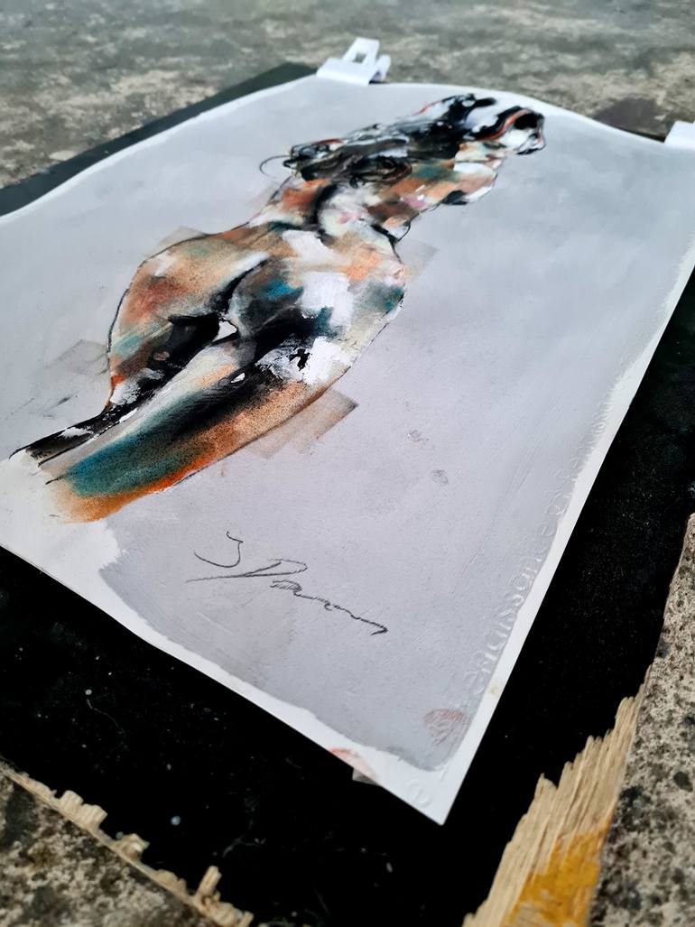 Original Expressionism Nude Painting by Thomas Donaldson