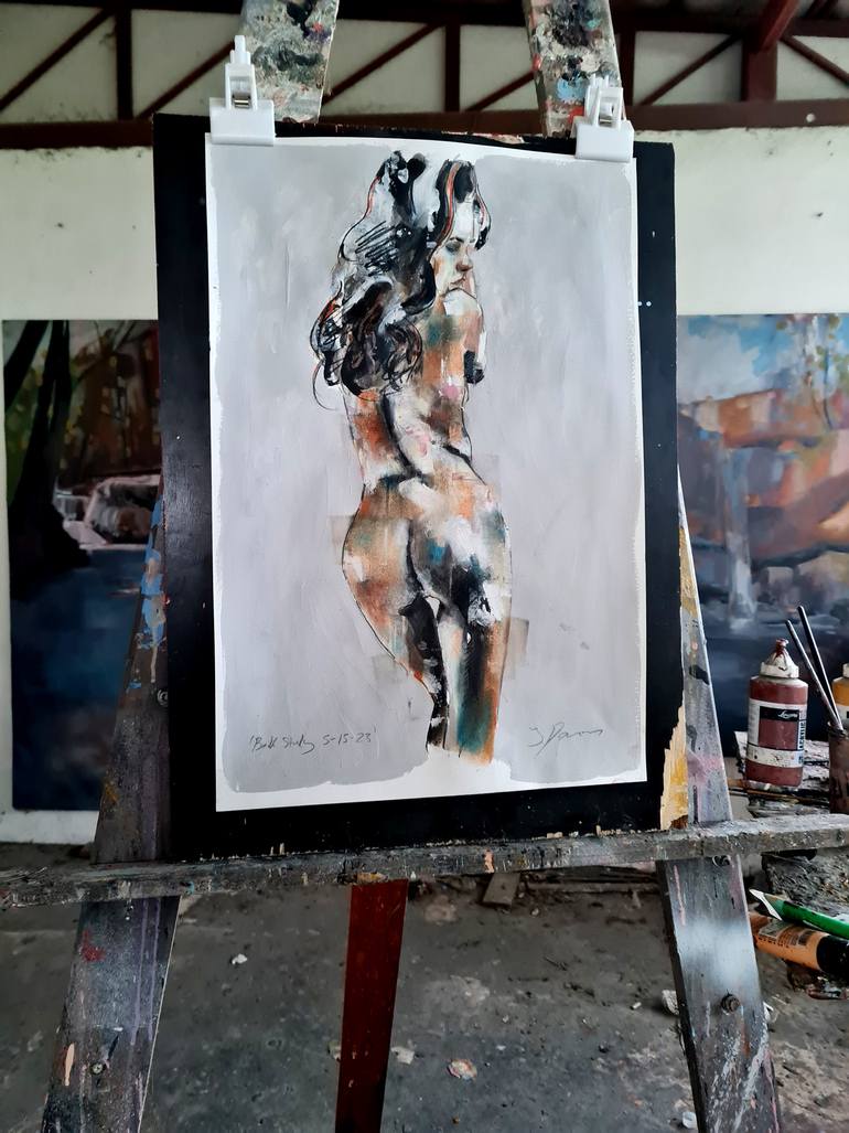 Original Expressionism Nude Painting by Thomas Donaldson