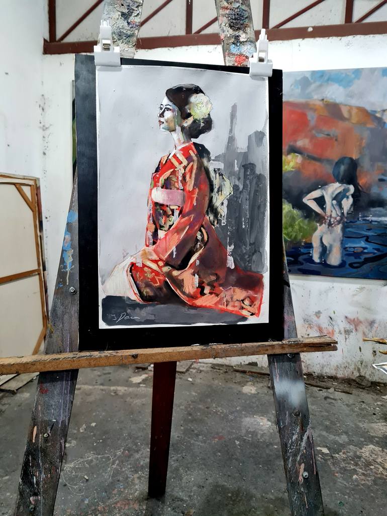 Original Expressionism People Painting by Thomas Donaldson