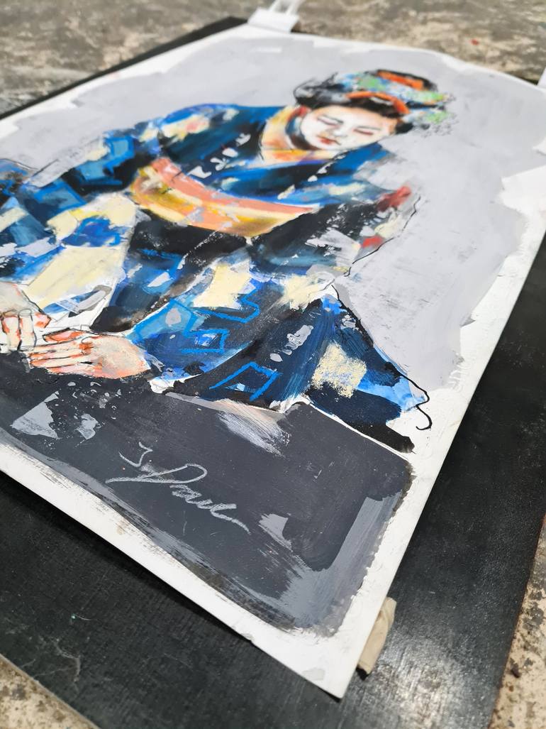 Original Expressionism People Painting by Thomas Donaldson