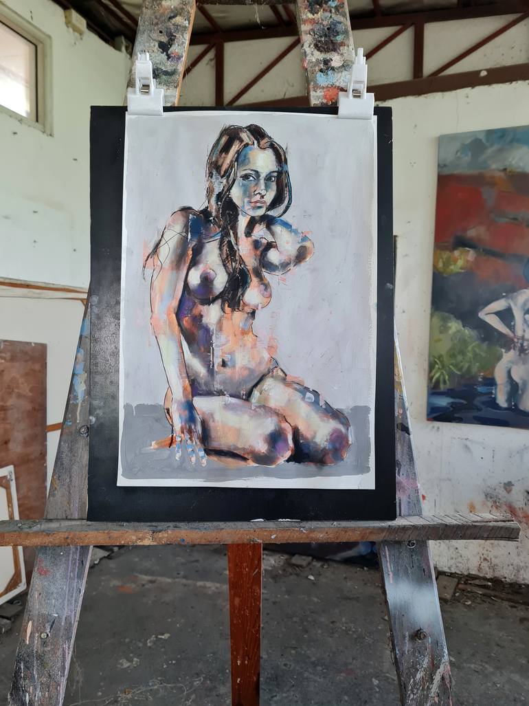 Original Expressionism Nude Painting by Thomas Donaldson