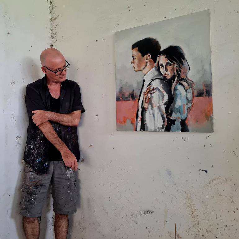 Original Expressionism People Painting by Thomas Donaldson