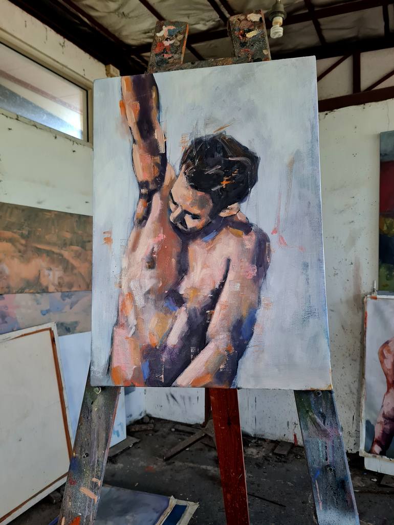 Original Expressionism Men Painting by Thomas Donaldson