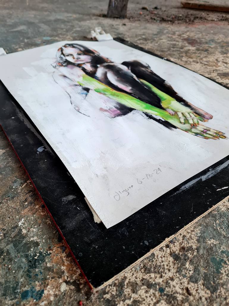 Original Expressionism Nude Painting by Thomas Donaldson