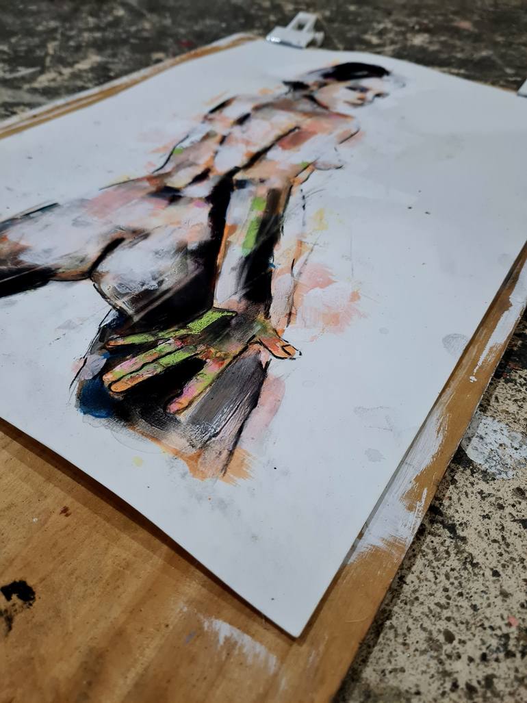Original Expressionism Nude Painting by Thomas Donaldson